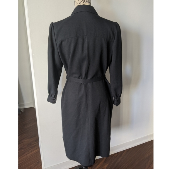 Vintage Trench Coat Made in Canada Black - Picture 2 of 3